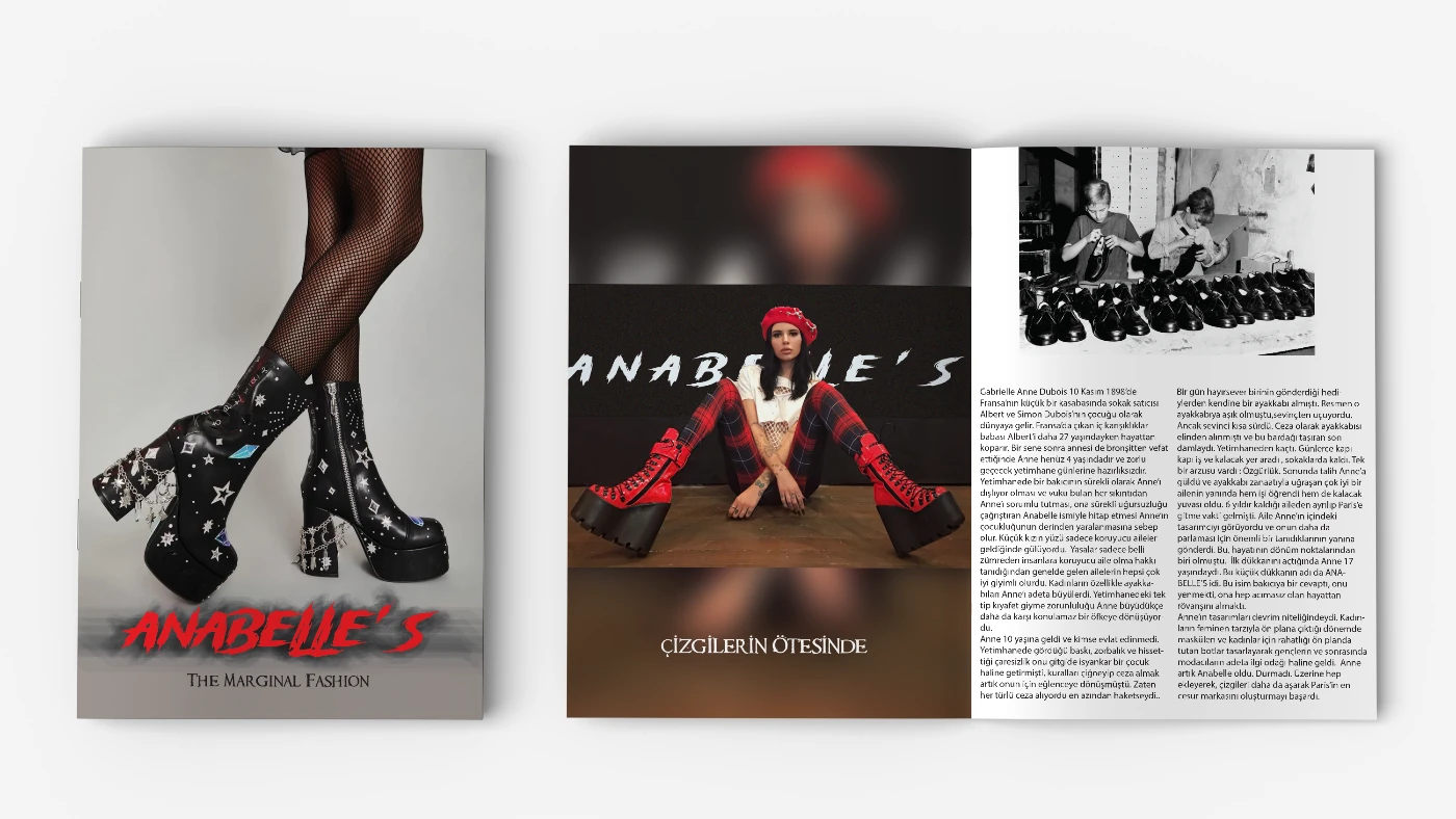 Annabelle moda yayını kapak ve iç sayfa tasarımı