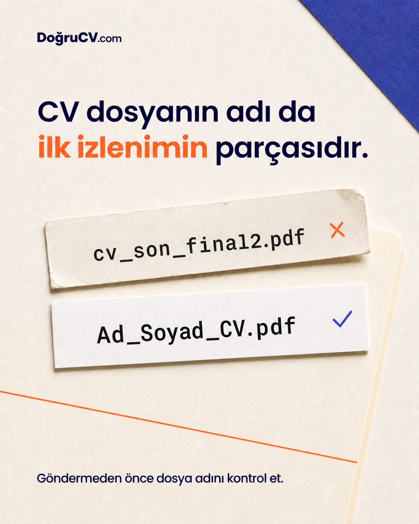 DoğruCV CV dosya adı sosyal medya paylaşımı
