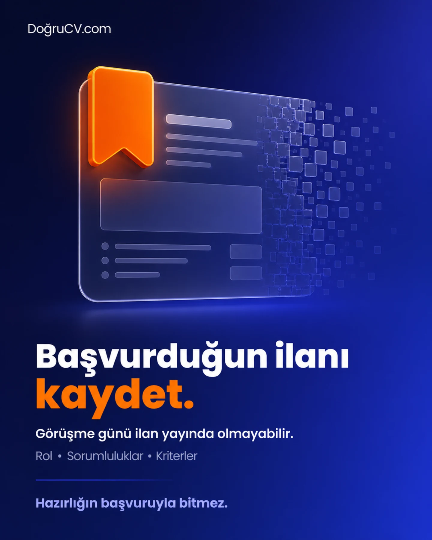 DoğruCV başvurulan ilanı kaydet sosyal medya paylaşımı